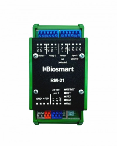 Релейный модуль BioSmart RM-21 OSDP в Подольске Контроллеры СКУД BioSmart Pintop.ru